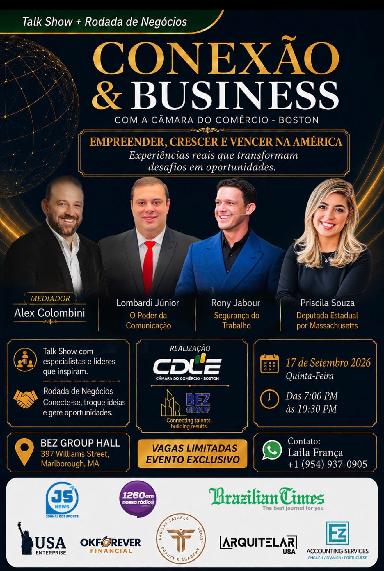 Conexão & Business reúne líderes e empreendedores em Marlborough para uma noite de networking e inspiração